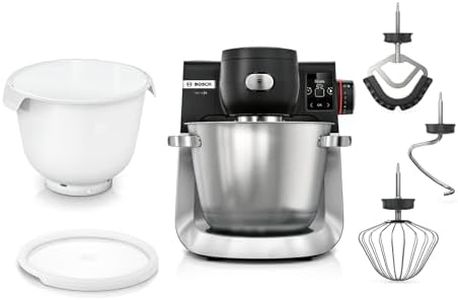 Bosch Küchenmaschine Serie 6, 2 Schüsseln 5,5 l (Edelstahl, Kunststoff), integr Waage, 7 Automatikprogramme, 7 Stufen, Planetenrührwerk, Knethaken/Rühr-/Silikonbesen spülmaschinenfest, MUMS6ZS18