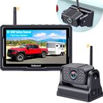 Wireless Backup Camera Solar Magnetic - Portable Cordless Scratch-Proof Truck Trailer Hitch Rear View Camera HD 1080P No Wiring No Drilling Rechargeable 5'' Monitor Kit for Car RV Camper -DoHonest V35