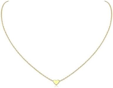 Collier Ras de Cou Or Femme Argent - Bijoux Choker avec Charm Coeur - Ras de Cou Enfant Fille - Chaîne Courte 40+5 cm Cadeau pour Meilleure Amie Femmes Filles