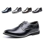 Derby Shoes for Men Business Oxford Shoes Brogue Patent Leather Mens Dress Shoes Lace-Ups Monk Formal Slip-On 3 Black UK 8.5