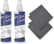 LOUKIN Non-Toxic Whiteboard Cleaner, 8.5oz Dry Erase Board Cleaner, Low-Odor Whiteboard Cleaning Spray with Cloths, Removes Stubborn Marks from Whiteboards, Chalkboard (2-Pack)