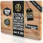 Deer & Oak - X-Large Cutting Board 44 X 30 x 2cm, Pre-Oiled Wooden Bamboo Chopping Board for Carving Meat, Fish, Vegetables, Fruits, Cheese, Bread