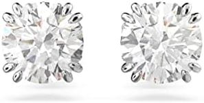 SWAROVSKI Constella Pierced Stud Earrings, White Crystals on a Rhodium Finish Setting, Part of the Constella Collection