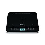 Salton Portable Induction Cooktop with Temperature Probe and Included Magnet Tester, 1800 Watts , Black/Grey