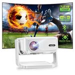 [550ANSI/360°Adjustable Stand] Mini Projector Bluetooth 5.2 & WiFi 6, One-Key Remote Focus+Auto Keystone, 1080P HD, Zoom, Lisowod 2025 Portable Outdoor Movie Projecteur for TV Stick/PS5/HDMI/Phone/PC