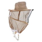 Beekeeping Hat, Professional Hats Veil for Beekeepers, Khaki Breathable Mesh Anti Bee Protecion Head Veil, Good Choice for Beekeeper Beekeeping Veil Hat