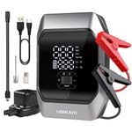 Portable Car Jump Starter with Air Compressor,160PSI Digital Tire Inflator 8000mAh Battery Booster for 3.5L Gas Engine/4.0L Diesel Engine 12V Car Lithium Battery Safe Jump Box Pack Power Charger
