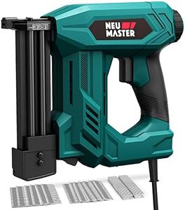 NEU MASTER Brad Nailer, 2 in 1 Electric Staple Gun/Nail Gun for Wood, Upholstery and DIY Projects, 1/4'' Narrow Crown Staples 200pcs and Nails 800pcs Included