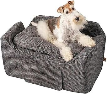 Snoozer Dog Car Seat with Storage Tray: Lookout II Dog Booster Car Seat Medium Sized Dog, Pet Car Seat to Help Car Sickness for Dogs, Included Harness Strap, Merlin Pewter Removable Washable Cover