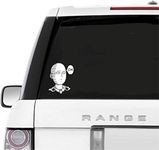 ISEE 360® Saitama One Punch Man Anime Vinyl Decal Die Cut Bike Car Sticker for Sides Hoods Bumper Rear (White)