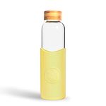 Neon Kactus Glass Water Bottle | Reusable Made with Borosilicate Glass | Travel Water Bottle | For Hot & Cold Drinks | Durable, Leakproof, Non-Slip & Dishwasher-Safe | Sun is Shining, 550ml