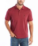 Nautica Men's Classic Fit Short Sleeve Soft Cotton Polo Shirt, Barolo Solid, Large