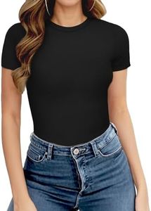 Shen&Qege Women's Bodysuit Crew Neck long Sleeve Slim Fit Body Suit