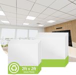 Noooza 2ft x 2ft Drop Ceiling Tiles，Smooth White PVC Ceiling Panel 24 x 24in. Waterproof, Washable and Fire-Rated - Reusable - High-Grade PVC to Prevent Breakage-Package of 12 Tiles