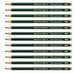 Faber-Castell pencils, Castell 9000 graphite pencils, 8B Pre-sharpened Black lead pencils for sketch, shading, drawing, artist - box of 12 (8B)