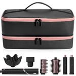 Adworte Travel Carrying Case for Hair Dryer for Shark FlexStyle Speedstyle for Dyson Airwrap Hair Dryer Bag Double-Layer Beauty Styler Organizer Hair Tool Storage Bag Hairdryer Accessories Black Case,