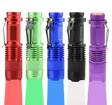 WAYLLSHINE Multicolored Flashlight Pack: Red, Blue, Green, 395 UV, White LED