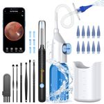 VITCOCO Ear Wax Removal Tool with Ear Camera, Ear Irrigation Flushing System for Adults & Kids, Ear Cleaner Ear Wax Remover with Ear Basin,9+1 Ear Tips, Syringe, 7 Ear Pickers Kit