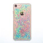 iPhone 6 6S Case [With Tempered Glass Screen Protector],Mo-Beauty Glitter Flowing Liquid Floating Sparkle Bling Soft Flexible TPU Gel Silicone Cover Case for iPhone 6 6S 4.7 Inches (Silvery blue)