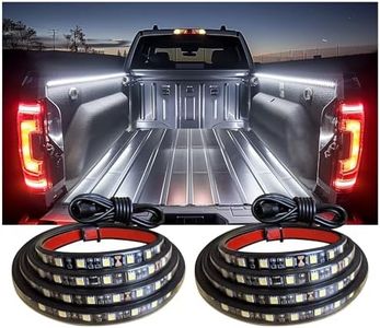 AUTUNEER 60Inch LED Truck Bed Lights, 2PCS White Truck Bed LED (Light Emitting Diode) Lighting Fixtures, Waterproof Truck Bed Lighting Bar Switch Fuse Splitter Cable for RV SUV Vans Cargo Boats