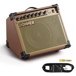 Donner DKA-20 Keyboard Amplifier 20 Watt Keyboard AMP with Aux in and Two Channels, Bass Guitar Amp, Piano Amplifier, Electronic Drum Speaker Support for Microphone Input