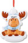 Ornaments by Elves - Personalized Baby Moose Christmas Tree Ornament 2023 - My First Christmas Decorations - Moose Christmas Home Decor - Baby Boy Keepsake Ornament in a Giftable Packaging