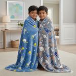 TONY STARK Big Size Unicorn Glow in The Dark Blanket for Kids, 0-15 Years |200x152 Cm| Soft Flannel Fleece Throw, Cozy & Warm All-Season Radium Blanket (Astronaut & Grey Space)