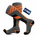 Hikenture Ski Socks, Winter Thermal Socks, Extra Thick Warm Snowboard Socks, Insulated Snow Socks for Men&Women (2-Pack)