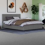 Vida Designs Lisbon Ottoman Faux Leather Bed, Grey (Double 4ft6 - No Mattress)