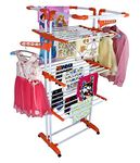 CIPLA PLAST CIPLAPLAST Cloth Dryer Stand Drying Rack with Wheel for Home and Balcony - King Jumbo (Orange)