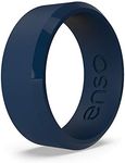 Enso Rings Bevel Classic Silicone Wedding Ring – Hypoallergenic Unisex Wedding Band – Comfortable Band for Active Lifestyle – 8mm Wide, 2.16mm Thick Navy Blue Size: 14
