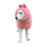 DERPYCHAPPY Premium Dog Bathrobe Towel, Absorbent Microfiber Robe for Small Medium Extra Large Dogs and Cats, Stylish Cozy Quick Pet Drying Towels After Bath, Pool or Beach (S, Pink)