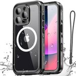 AICase Compatible with iPhone 16 Pro Case Waterproof Compatible with Mag Safe, Clear Water Proof Shockproof Dustproof Snowproof Full Body Rugged Phone Case Built-in Screen Protector