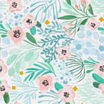 VaryPaper Floral Wallpaper Peel and Stick Wallpaper Pink/Blue/Green Removable Wallpaper Floral Contact Paper Decorative Wall Paper Roll for Bedroom Nursery Walls Decor Cabinets Shelves 17.7''x118''