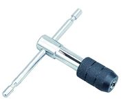 GROZ Tap Wrench with T-Type Handle| Ideal for Holding Taps, Reamers, Screw Extractors & Other Small Hand Turned Tools| Hardened Steel Jaws| Tap Size: M2-M6| TW/1-4/SPL