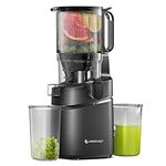 AMZCHEF 250W Automatic Slow Juicer Free Your Hands -135MM Opening and 1.8L Capacity Juicer for Whole Fruit and Vegetable, Professional Juicer with Triple Filter, Silent Motor and Safety Lock