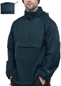 33,000ft Men's Pullover Rain Jacket Waterproof with Hood Packable Raincoat