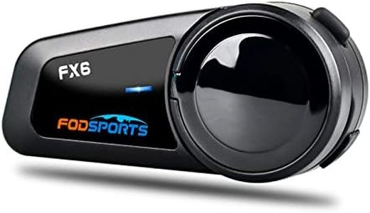 Fodsports FX6 Intercom Moto Duo pour 6 Casques,Kit Bluetooth Casque Moto,Kit Main Libre Moto Bluetooth,1000M Motocyclette Bluetooth Communication Systèmes avec MP3 GPS FM Radio