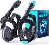 Greatever G2 Snorkeling Gear for Adults 2PCS, Full Face Snorkel Mask with Dry Top Snorkel,Anti-Leak & Anti-Fog Snorkel Mask Adult,Foldable Snorkeling Mask with Camera Mount mesh Bag
