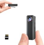 Body Cam Mini Camera 4K HD Body Camera with Night Vision 64GB Card Wearable Camcorder for Daily Records Easy to Use with Back Clip for Traveling, Walking, Driver, Sports, Pet recording, Work Recording