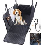 GoBuyer Dog Car Seat Cover Protector Liner Hammock for Car Boot and Back/Rear Seat Accessories - Universal, Heavy-Duty & Non-slip + Headrest Strap Seat Belt