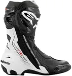 Alpinestars Supertech R Vented Racing Motorcycle Boots, CE-Certified, Lightweight, Advanced Ventilation & Grip, 45, Black/White