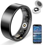 Govllfoz Smart Ring Pro, Fitness Tracker with Heart Rate, Blood Pressure, Stress, Sleep Tracking, Step Tracking, 10ATM Waterproof, Smart Ring for iPhone and Android (Black 2.0, 10)