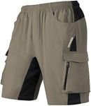 VAYAGER Men's Hiking Cargo Shorts Lightweight Multi Pocket Casual Outdoor Travel Shorts for Fishing Camping, Khaki, Medium