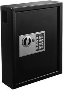 AdirOffice 40 Keys Cabinet With Digital Lock - Electronic Key Safe - Pin Code Keyless Storage Box For Keys - Secure Steel Lock Box - Scratch Resistant Powder Coated - Wall Anchor- Black with Digital Lock Black