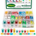 weideer 250Pcs Car Fuse Assortment Kit Standard & Mini Car Blade Fuses 5A 7.5A 10A 15A 20A 25A 30A Low and Tall/STD Profile Box Shaped Automotive Fuse for Cars, Trucks and SUV, Boat