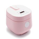 GreenLife Healthy Ceramic Nonstick 4-Cup Rice Oats and Grains Cooker, PFAS-Free, Dishwasher Safe Parts, Pink