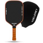 YOELEREY Carbon Fiber Pickleball Paddle, 3K Carbon Abrasion Surface (CAS) for Spin Friction with 16MM Honeycomb Core Pickleball Paddle, T700 Raw Carbon Fiber for Power & Consistency, USAPA Approved