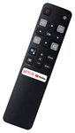 Smartby Remote Control (Rc802V Fnr1) Replacement For All Tcl Android 4K Uhd Smart Tv Without Voice Command,Black