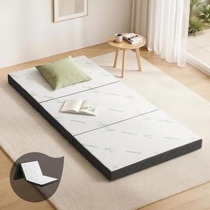 Giselle Bedding Foldable Mattress 190 x 79 x 10cm Folding Mattresses Floor Mat Cushion Covers Camping Portable Travel Sleeping, Sofa Bed Pad Home Office Bamboo Fabric Single